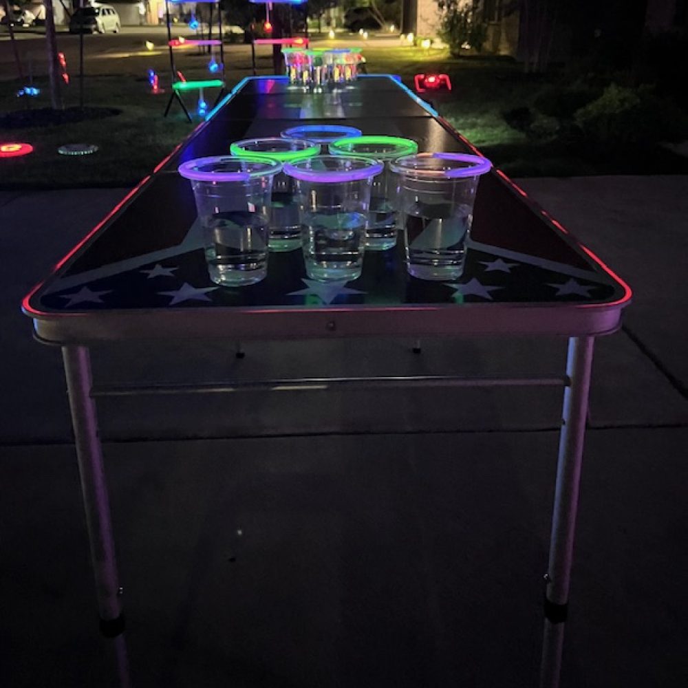 LED Beer/Beverage Pong Table (cups and balls included)