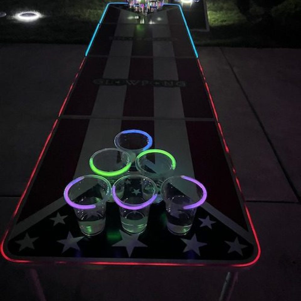 LED Beer/Beverage Pong Table (cups and balls included)