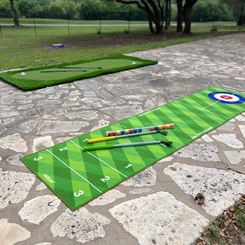Shuffleboard/Curling Golf & 10ft Mega Putting Green