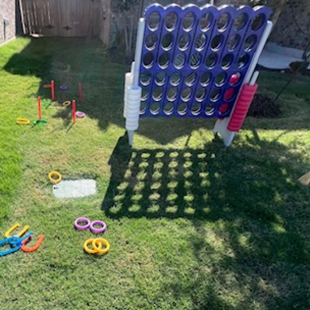 Horseshoes, Ring Toss, Giant Four in a Row (connect 4)